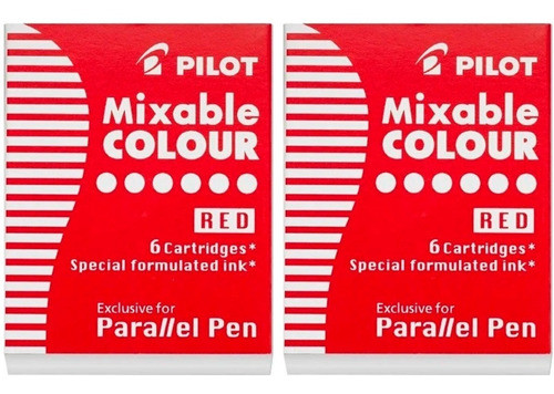 12 X Cartuchos Tinta Tinteiro Caneta Parallel Pen Vermelho 0