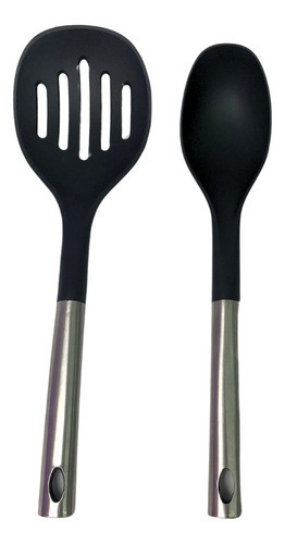 Kit Duo De Espátulas Escumadeira E Colher Nylon 0