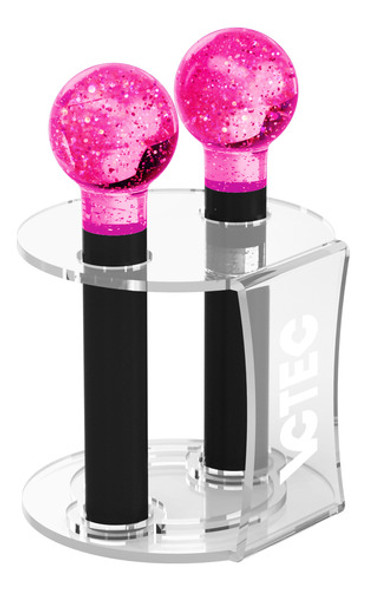 Kit Esferas Cromoterapia Rosa Com Glitter + Suporte Acrílico 0