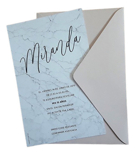 Tarjeta 15 Años Marmol. Oferta Verano!!. Pack X30. Promo 0