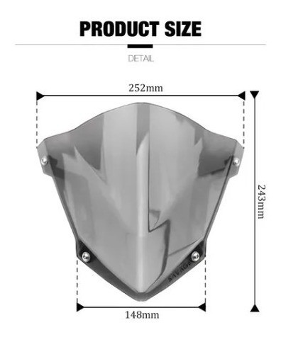 Bolha Proteção Frontal Fumê Yamaha Mt-07 Mt07 2019 2020 2021 1