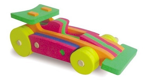 Autito Cartin F1 Cochecito  Encastrable Rompecabezas Goma Ev 1