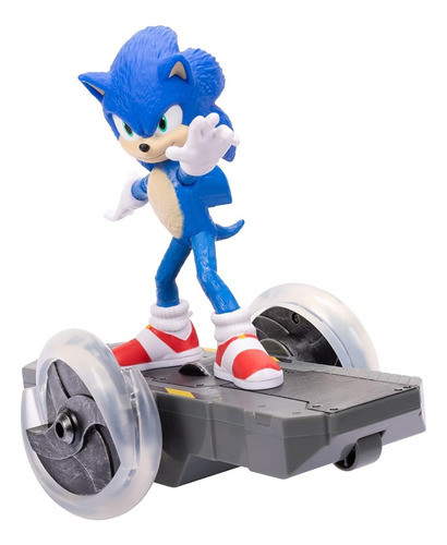 Sonic Figura Vehiculo 22cm Radio Control Tabla Skate Con Luz 1