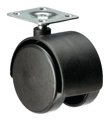 Rueda Dual 50mm Con Base Reforzada Para Mueble 0