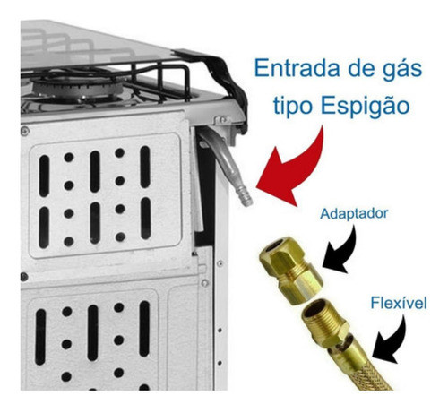 Kit Instalação Gás Mangueira Cobre 80cm Botijão Glp 1