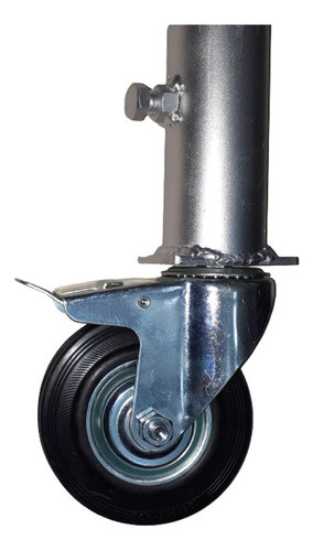 Ruedas P/ Andamios Tub. Las 4 Con Freno - Chapa Y Goma 125mm 1