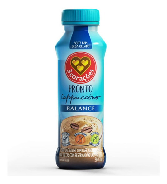 Bebida Láctea Uht 260ml Cappuccino Balance 3 Corações 0