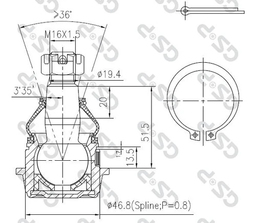Rotula Inferior (2wd) Ctr Hyundai Camion Porter 05-05 0
