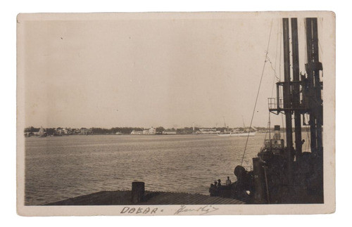 Africa Antigua Postal Fotografia Puerto De Dakar Senegal 0