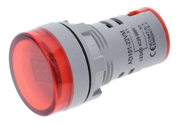 Voltímetro Digital 80v Ojo De Buey 220v 500v Ac   Zurich 0