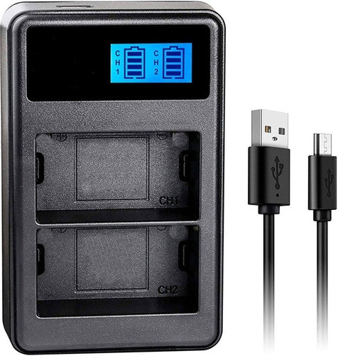 2baterías Lp E17 P/ Canon M3/5 T6i/s T7i + Cargador Dual Lcd 1