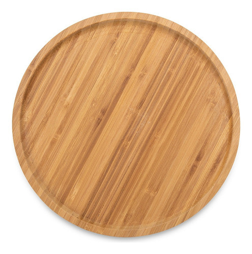 10 Bandejas Bambu Redonda Grande 30x30 Petisqueira Petiscos 0