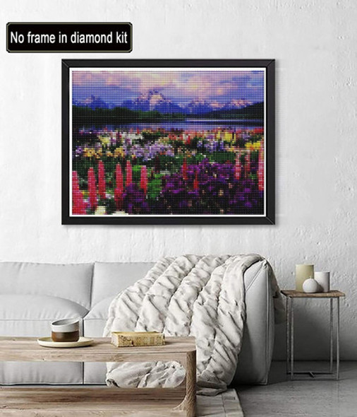 Pintura Con Diamantes 5d Diy Paisaje De Flores 40x50cm 1