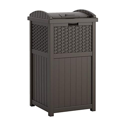 Contenedor Basura Exterior Decorativo Con Tapa Resina 0