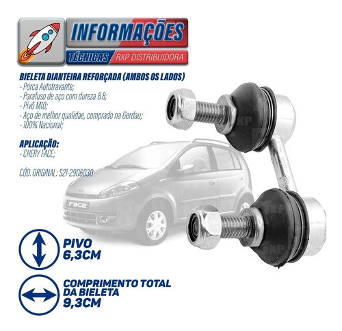 Par Bieleta Dianteira Chery Face S18 2009 2010 2011 2012 13/ 1