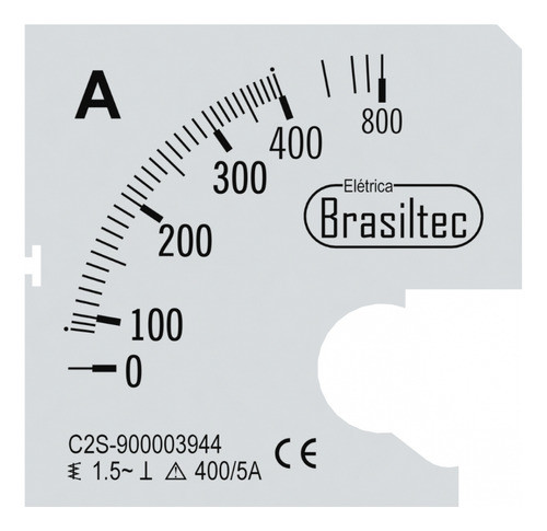 Kit C/ 7 Escala 400/5 Para Amperimetro Brasiltec 72mm 0