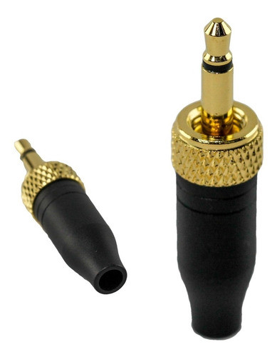 Conector Mini Plug 3.5mm Mono Macho Con Rosca Macho X 3 Htec 0