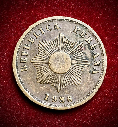 Moneda 2 Centavos Peru 1936 Km 212 Bronce 1