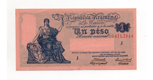Billete 1 Peso Moneda Nacional Progreso Bottero 1826 0