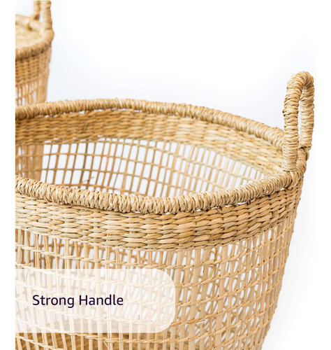 Lilacraft Juego De 3 Cestas Flexibles De Hierba Marina, Cest 1