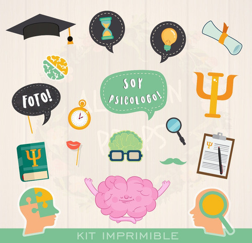 Imprimible Props Cartelitos Egresado Psicología Psicólogo 0