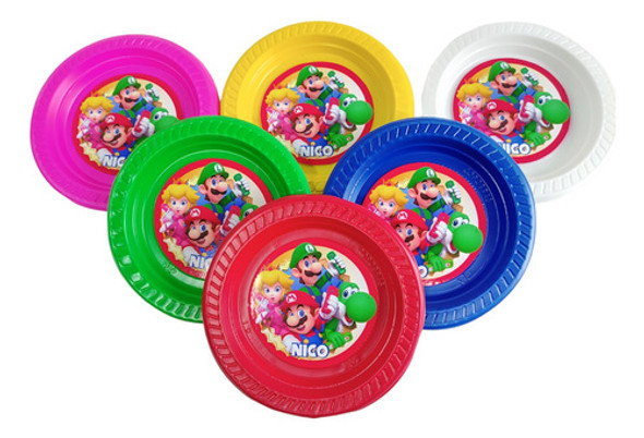 Platos Mario Bros Cumpleaños Decoración 0