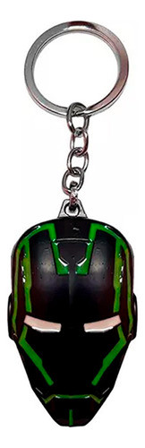 Llavero Mascara Iron Man Tony Stark Avengers Negra Verde 0