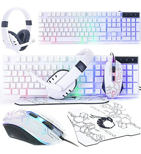 Teclado Y Mouse Para Juegos Y Auriculares Y Alfombrilla De M 0