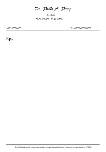 Recetarios Medicos 20 X 15 Cm  X 5.000 Unidades 1