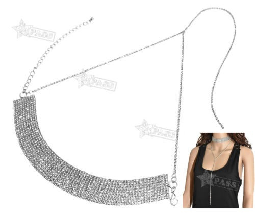 Collar De Diamantes De Lady Cristal Bling Gargantilla De Dia 0