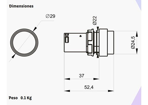 Piloto Indicador Led Luminoso Amarillo 24v Ø22mm 1