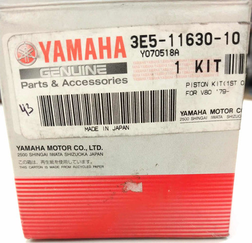 Kit De Piston Medida 0.25 Mm Yamaha V80 Original 1