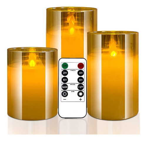 Lâmpada Led De Velas Sem Chama De 3 Peças Com Controle Remot 0