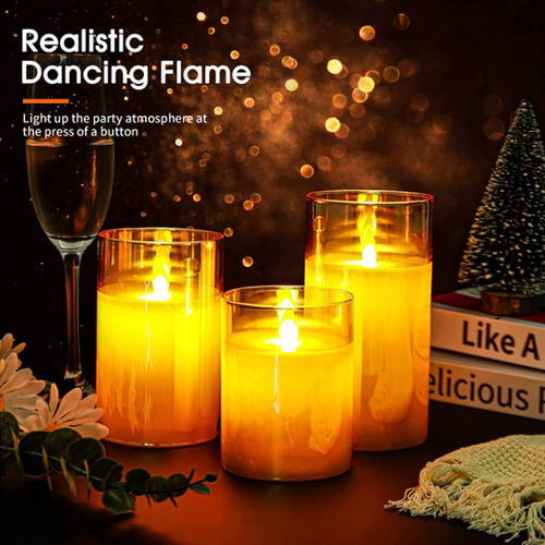 Lâmpada Led De Velas Sem Chama De 3 Peças Com Controle Remot 1