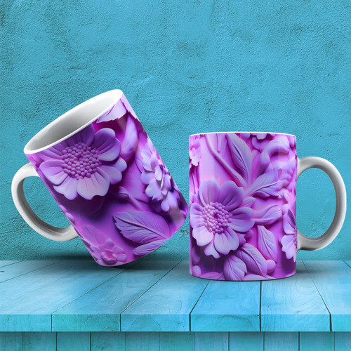 Diseños Plantillas Tazas Flores Efecto 3d P1 1