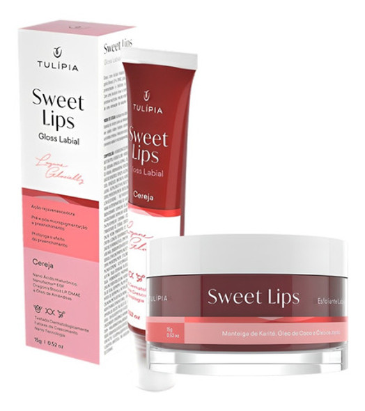 Kit Sweet Lips Cereja Tulipia - Gloss + Esfoliante Labial 0