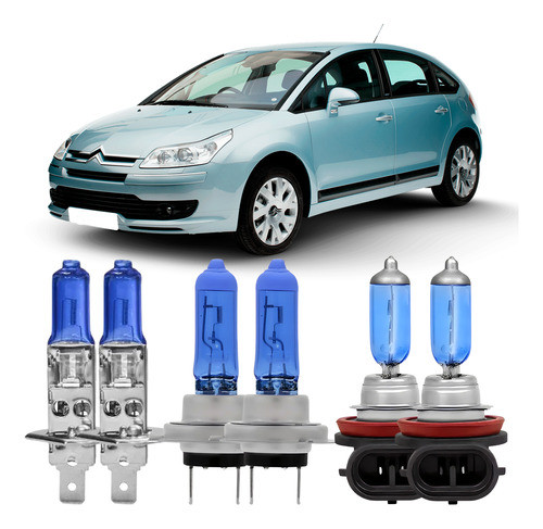 Kit Lâmpadas Super Branca C4 Grand Picasso Techone H7 H1 H11 0