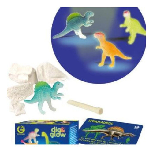 Kit Escavação 6 Dinossauro Hunters Dig & Glow Multiatividade 1