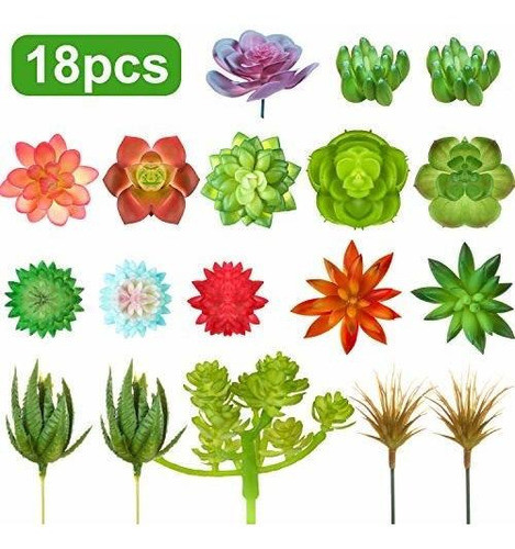 18 Piezas De Plantas Suculentas Artificiales Surtidas Planta 1
