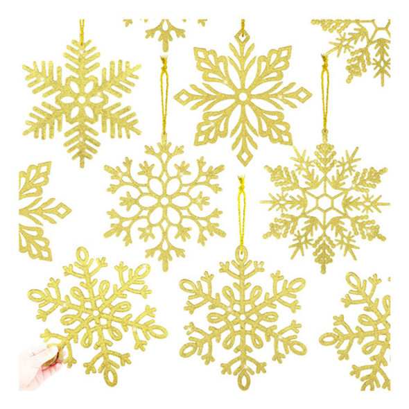 10 Adornos Grandes De Copos De Nieve De 12 Pulgadas, Decorac 0