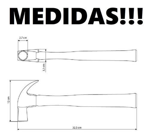 Martillo Galponero Tramontina 27mm Forjado C/uña Sacaclavos 1
