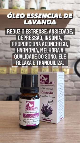 Óleo Essencial De Lavanda - 10ml - Dermare (puro) 1