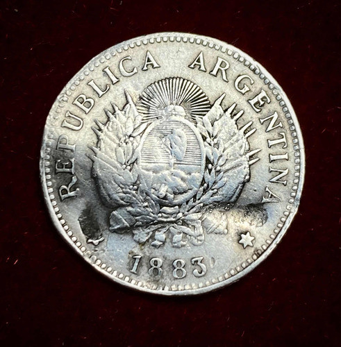 Moneda 20 Centavos Argentina 1883 Plata 0.900 Km 27 0