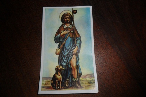 Oracion A San Roque Hosanna Estampa Estampita Religiosa 0
