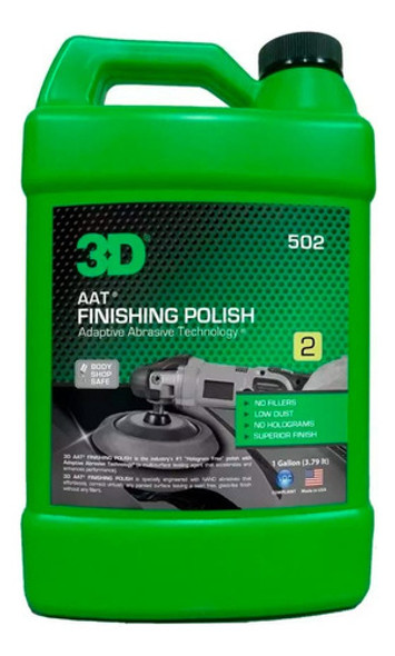 Compuesto Pulido 3d Aat502 Paso 2 Finishing Polish 3,79l Rex 0