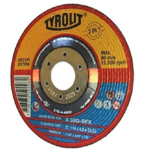 Disco Desbaste Tyrolit 180 X 4,8 Amoladora Hierro Metal 0