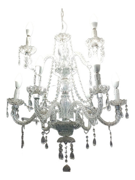 Araña Lampara Colgante De Vidrio 9 Luces Con Caireles 0