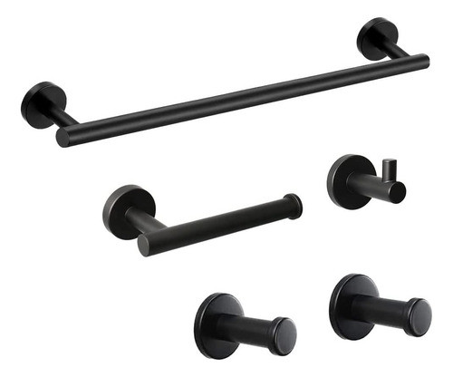 Sets De 5 Accesorios Para Baño De Acero Inoxid. Negro 0