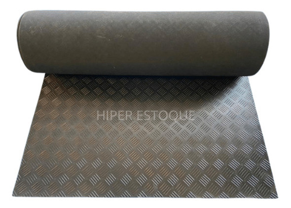 Tapete Piso Borracha Antiderrapante Xadrez 3mm 1,40m X 2m 0