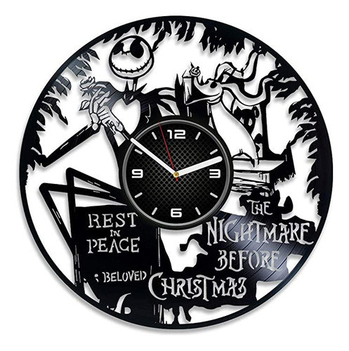 Decorstudioua Pesadilla Antes De Vinilo Disco Reloj De Pare. 0